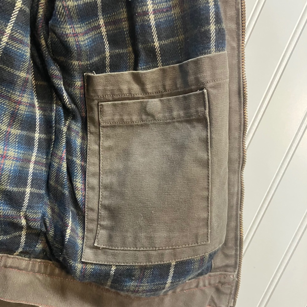 Dri Duck Maverick Mens Brown Canvas Flannel Lined Work Jacket Large Barn Coat - Picture 8 of 13